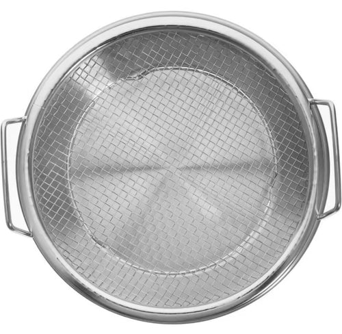 Heavy Duty Stainless Steel Frying Rack with Tray, Foldable Metal Mesh Basket for Oil Draining, Dishwasher Safe