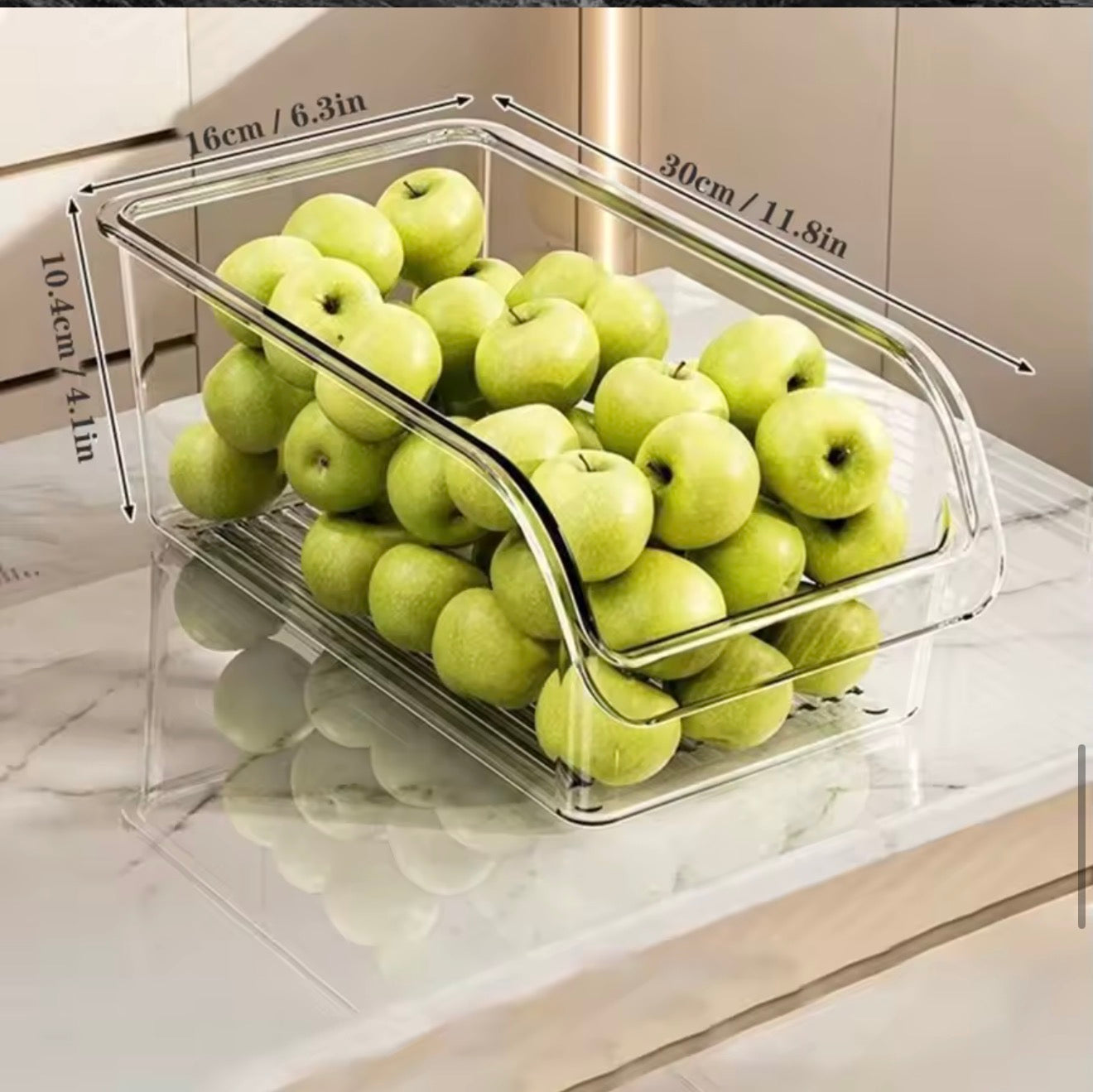Modern Fridge Organizer- Clear, reusable Bins Refrigerator Storage Containers 1pcs