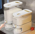 5kg/10kg Rice Dispenser- Pantry Storage Container with Measuring Cup & Time Markings